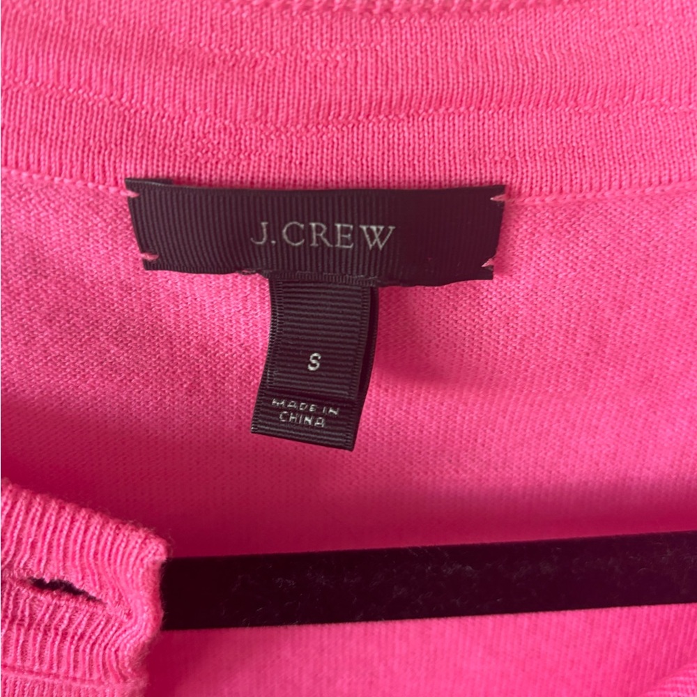 J. Crew Neon Pink Merino Wool cardigan - Picture 5 of 5